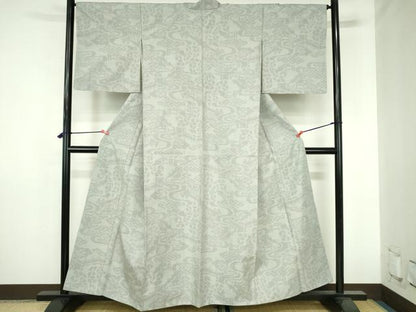 平和屋着物●結城紬　80亀甲　流水松文　正絹　逸品　DABH0799op