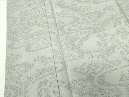 平和屋着物●結城紬　80亀甲　流水松文　正絹　逸品　DABH0799op
