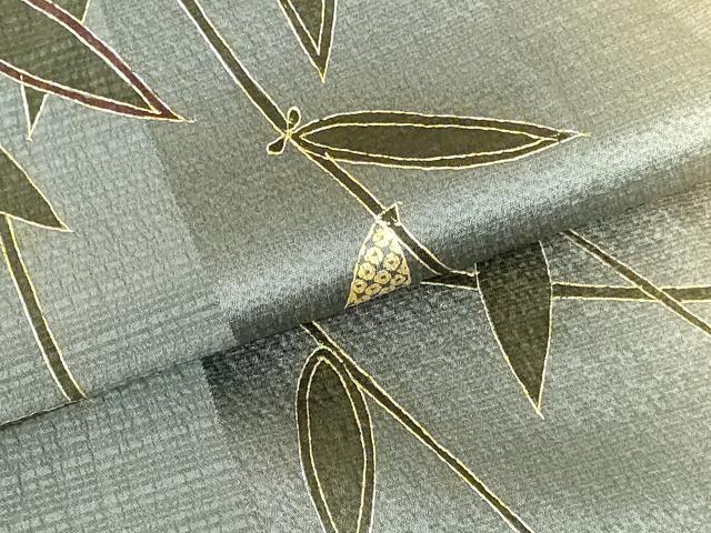 平和屋着物●訪問着　枝葉文　暈し染め　金彩　正絹　逸品　DABH0802op