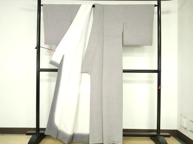 平和屋着物●ぜんまい紬　霞文　正絹　逸品　DABH0804op