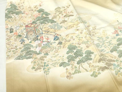 平和屋着物●豪華色留袖　寿光織　源氏の宴　暈し染め　金糸　正絹　逸品　DABH0805op