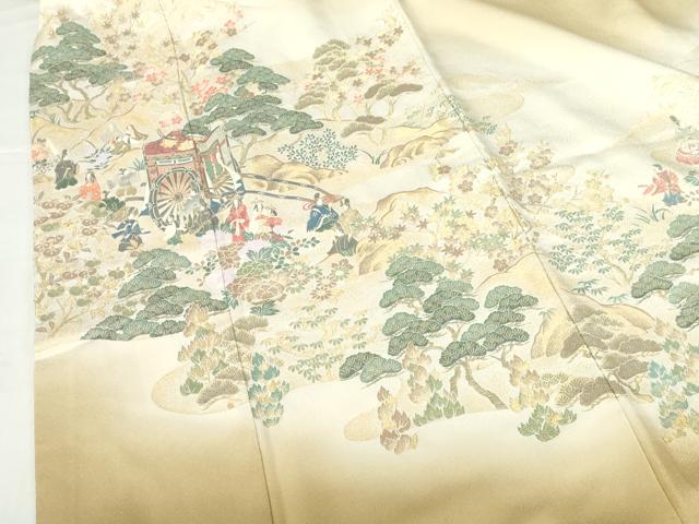平和屋着物●豪華色留袖　寿光織　源氏の宴　暈し染め　金糸　正絹　逸品　DABH0805op