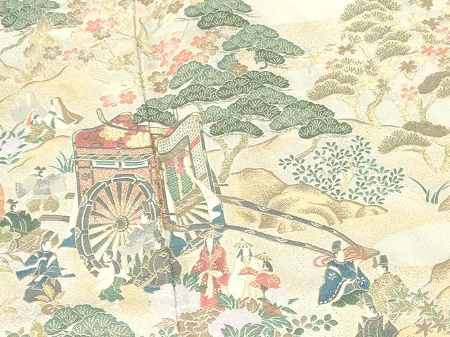 平和屋着物●豪華色留袖　寿光織　源氏の宴　暈し染め　金糸　正絹　逸品　DABH0805op