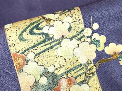 平和屋着物●漆工芸作家　金森一博　訪問着　短冊花文　暈し染め　金彩　正絹　逸品　DABH0806op