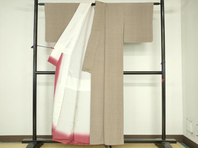 平和屋着物●江戸小紋　絵紗小紋　亀甲文　正絹　逸品　DABH0808op