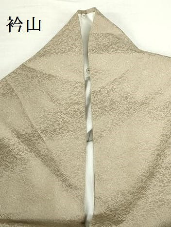 平和屋着物●上質な色無地　霞地紋　白橡色　正絹　逸品　DABH0815op
