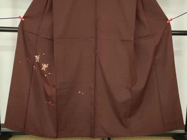 平和屋着物●訪問着　紬地　駒刺繍　総刺繍　童子遊び　正絹　逸品　DABH0817op