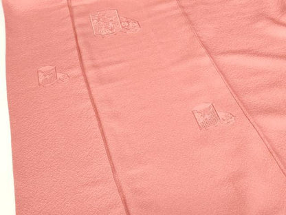 平和屋着物●中国三大刺繍　スワトウ刺繍　汕頭刺繍　総刺繍　色留袖　貝桶花文　甚三紅色　正絹　逸品　DABH0818op
