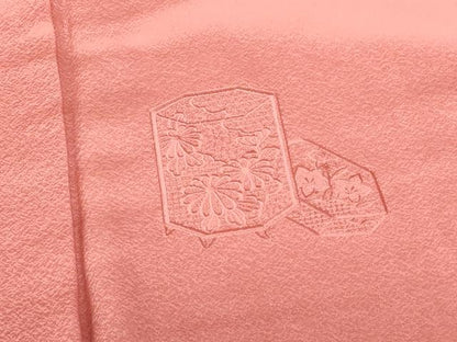 平和屋着物●中国三大刺繍　スワトウ刺繍　汕頭刺繍　総刺繍　色留袖　貝桶花文　甚三紅色　正絹　逸品　DABH0818op