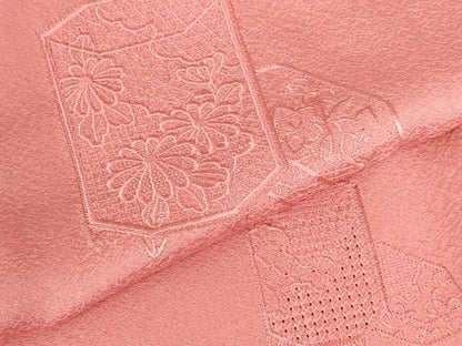 平和屋着物●中国三大刺繍　スワトウ刺繍　汕頭刺繍　総刺繍　色留袖　貝桶花文　甚三紅色　正絹　逸品　DABH0818op