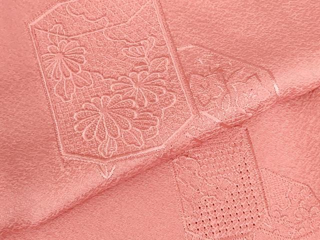 平和屋着物●中国三大刺繍　スワトウ刺繍　汕頭刺繍　総刺繍　色留袖　貝桶花文　甚三紅色　正絹　逸品　DABH0818op