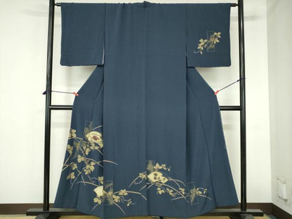 平和屋着物●訪問着　竹屋町刺繍　地紙花鳥文　金彩　正絹　逸品　DABH0820op