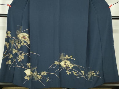 平和屋着物●訪問着　竹屋町刺繍　地紙花鳥文　金彩　正絹　逸品　DABH0820op