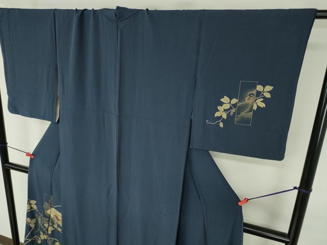 平和屋着物●訪問着　竹屋町刺繍　地紙花鳥文　金彩　正絹　逸品　DABH0820op