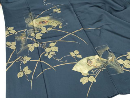 平和屋着物●訪問着　竹屋町刺繍　地紙花鳥文　金彩　正絹　逸品　DABH0820op
