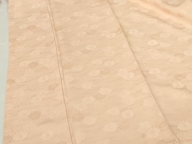 平和屋着物●上質な色無地　菊地紋　赤香色　正絹　逸品　DABH0823op