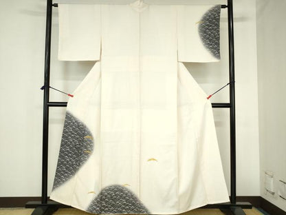 平和屋着物●訪問着　雪芝文　暈し染め　金彩　正絹　逸品　未使用　DABH0824op