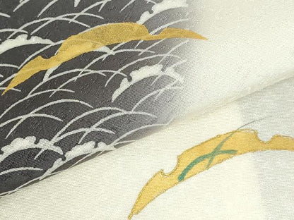 平和屋着物●訪問着　雪芝文　暈し染め　金彩　正絹　逸品　未使用　DABH0824op