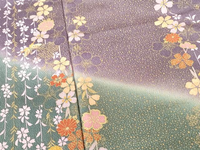 平和屋着物●訪問着　舞蝶花間道　暈し染め　金彩　鬼しぼ縮緬　胴抜き仕立て　正絹　逸品　DABH0825op
