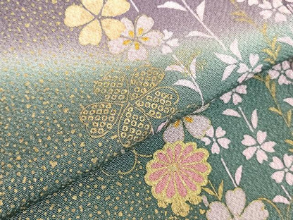 平和屋着物●訪問着　舞蝶花間道　暈し染め　金彩　鬼しぼ縮緬　胴抜き仕立て　正絹　逸品　DABH0825op