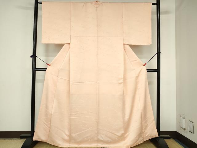 平和屋着物●上質な色無地　立波飛鳥地紋　肉色　正絹　逸品　DABH0827op