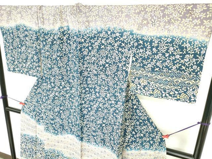 平和屋着物●訪問着　花鳥文　ろうけつ染め　暈し染め　正絹　逸品　DABH0828op
