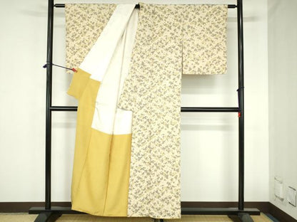 平和屋着物●上質な小紋　舞花　金彩　正絹　逸品　DABH0829op