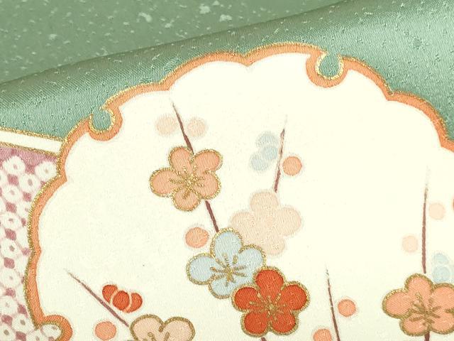 平和屋着物●銀座きしや　訪問着　駒刺繍　流水雪輪花文　金彩　正絹　逸品　DABH0837op
