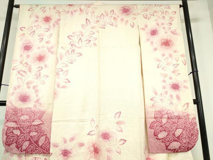 平和屋着物●豪華振袖　総絞り　草花　暈し染め　正絹　逸品　DABH0838op