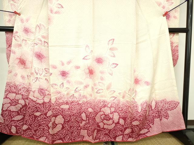 平和屋着物●豪華振袖　総絞り　草花　暈し染め　正絹　逸品　DABH0838op
