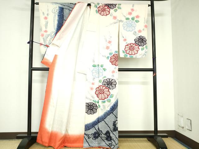 平和屋着物●訪問着　総絞り　舞花　枝梅　正絹　逸品　DABH0843op