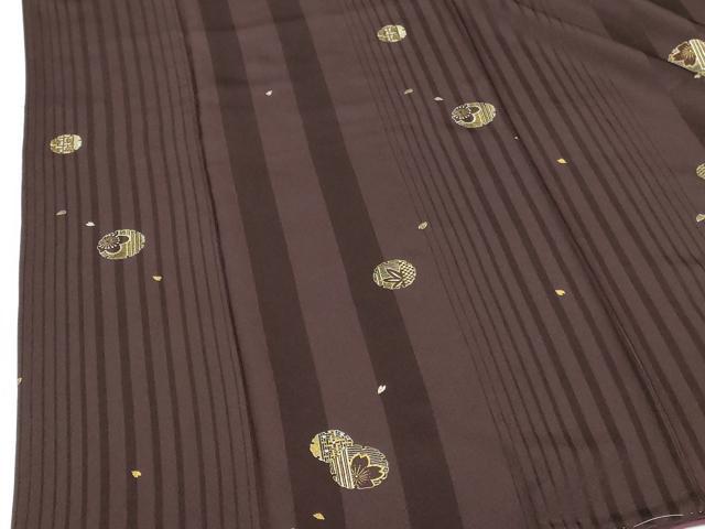 平和屋着物●京友禅作家　岡部睦美　小紋　舞桜　雪輪花文　金銀彩　反端付き　正絹　逸品　未使用　DABH0846op