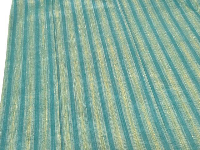 平和屋着物●上質な紬　四季の色　民芸織　間道　反端付き　正絹　逸品　DABH0847op
