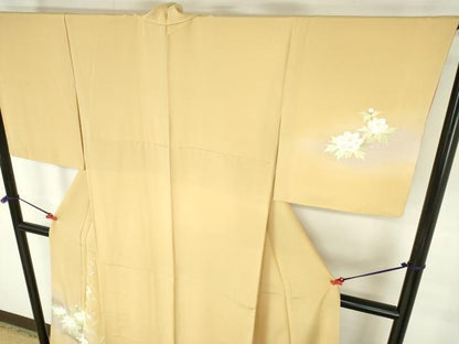 平和屋着物●訪問着　作家物　京友禅　草花　暈し染め　金彩　反端付き　正絹　逸品　DABH0848op
