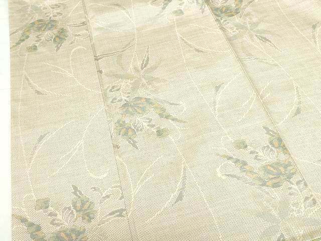 平和屋着物●本場大島紬　白大島　9マルキ　総絣　草花　証紙付き　正絹　逸品　DABH0851op