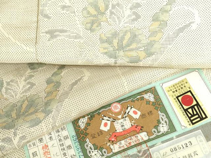 平和屋着物●本場大島紬　白大島　9マルキ　総絣　草花　証紙付き　正絹　逸品　DABH0851op
