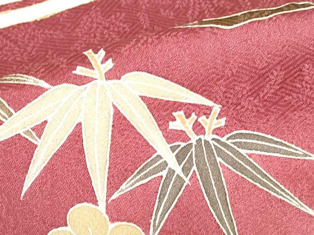 平和屋着物●訪問着　駒刺繍　草花文　暈し染め　金彩　正絹　逸品　DABH0853op