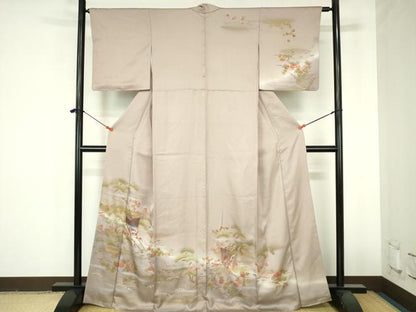 平和屋着物●訪問着　御所車花松文　暈し染め　金彩　正絹　逸品　DABH0858op