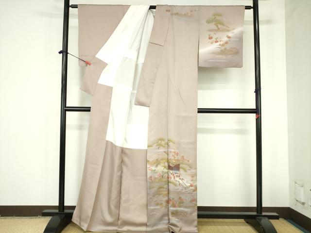 平和屋着物●訪問着　御所車花松文　暈し染め　金彩　正絹　逸品　DABH0858op