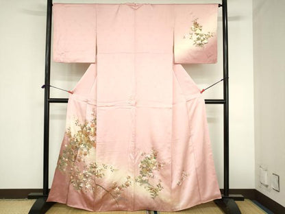 平和屋着物●訪問着　地紙流水花文　暈し染め　金彩　正絹　逸品　DABH0860op