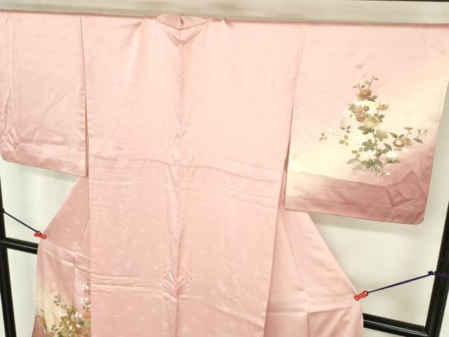 平和屋着物●訪問着　地紙流水花文　暈し染め　金彩　正絹　逸品　DABH0860op