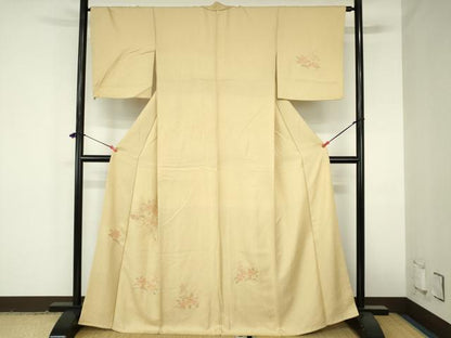 平和屋着物●中国三大刺繍　スワトウ刺繍　汕頭刺繍　総刺繍　訪問着　草花　正絹　逸品　DABH0863op