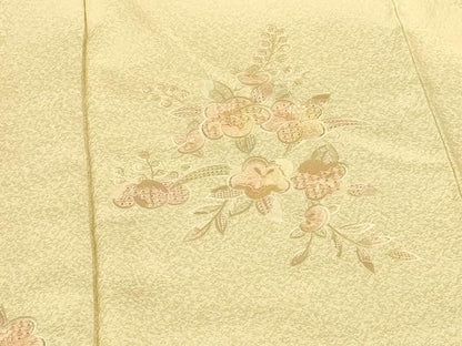 平和屋着物●中国三大刺繍　スワトウ刺繍　汕頭刺繍　総刺繍　訪問着　草花　正絹　逸品　DABH0863op