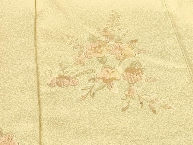 平和屋着物●中国三大刺繍　スワトウ刺繍　汕頭刺繍　総刺繍　訪問着　草花　正絹　逸品　DABH0863op