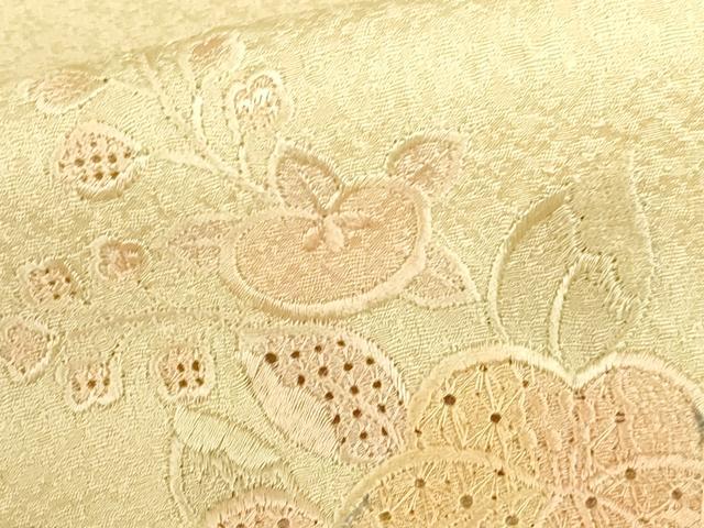 平和屋着物●中国三大刺繍　スワトウ刺繍　汕頭刺繍　総刺繍　訪問着　草花　正絹　逸品　DABH0863op