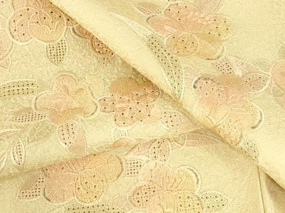 平和屋着物●中国三大刺繍　スワトウ刺繍　汕頭刺繍　総刺繍　訪問着　草花　正絹　逸品　DABH0863op