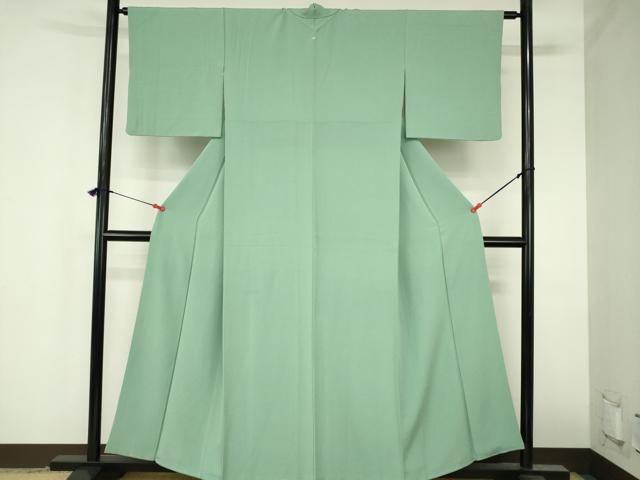 平和屋着物●上質な色無地　薄青色　正絹　逸品　DABH0869op