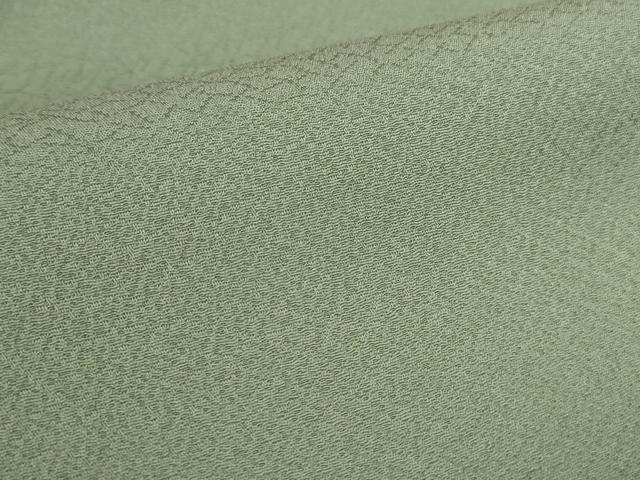平和屋着物●上質な色無地　抽象地紋　山葵色　正絹　逸品　未使用　DABH0874op