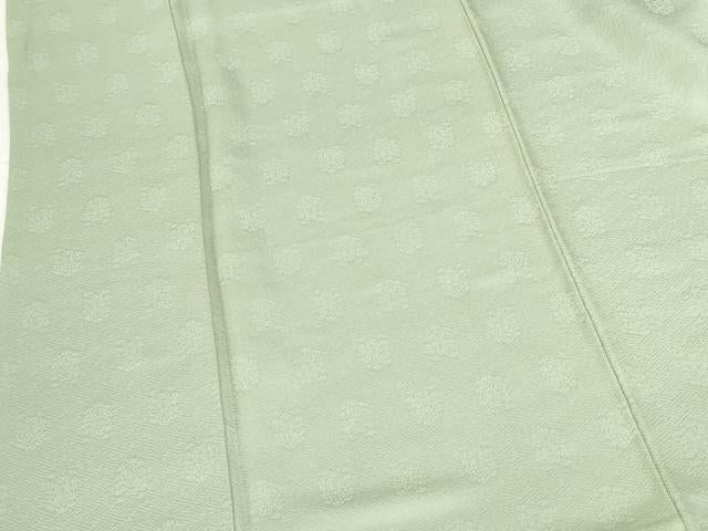 平和屋着物●上質な色無地　紗綾形花地紋　薄萌葱色　正絹　逸品　DABH0876op