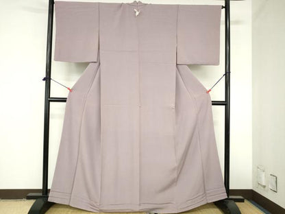 平和屋着物●上質な色無地　霞地紋　紅藤色　正絹　逸品　未使用　DABH0877op